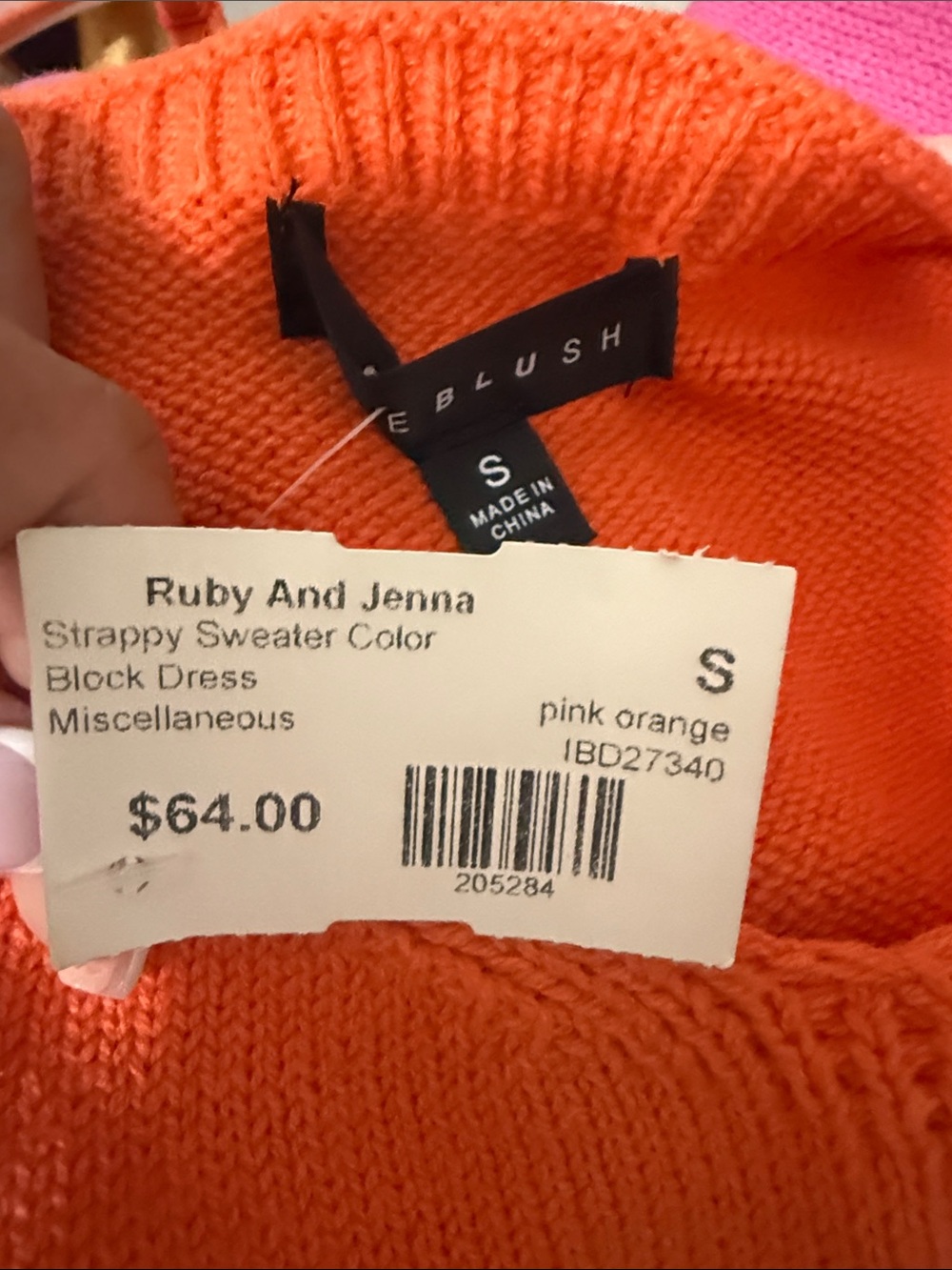 Blue Blush Orange and Pink Knit Mini Dress - Picture 11 of 11